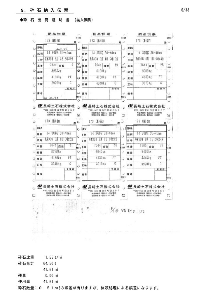 柱状改良報告書