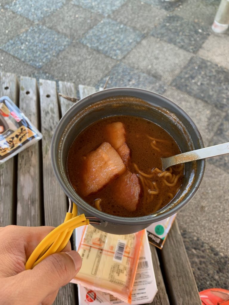 二度目のアウトドア飯は自転車で