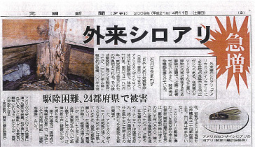 外来シロアリの新聞記事