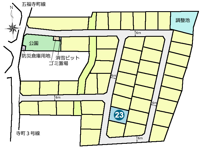 富山市寺町　West_Village 寺町 ハウス・ラボ分譲地（全２区画）区画図